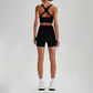 Wholesale Cross-Back Sports Bra & High-Waist Biker Shorts Set – Naked-Feel Quick-Dry Yoga 2-Piece
