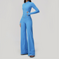 Wholesale Women's Zip-Up Yoga Jacket Set – Relaxed Wide-Leg Pants Activewear Set