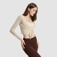 Wholesale Women's Tie-Front Yoga Top & Built-In Cup Bra Set