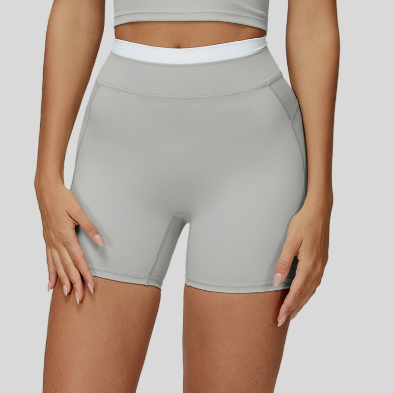 Paneled contrast sports shorts