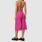 Wholesale Women's Brushed Sports Bra & Wide-Leg Cropped Pants Set – High-Support Seam-Detail 2-Piece Yoga Set