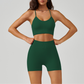 Crossover spaghetti strap bra & shorts sport sets