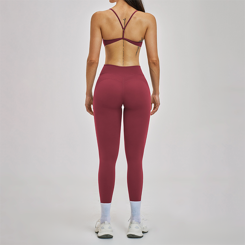 Wholesale Hanging neck bra+tight yoga legging 2-piece set
