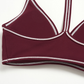 Wholesale Women's Brushed Yoga Set: V-Neck Strappy Bra & Shorts – Colorblock Tummy Control