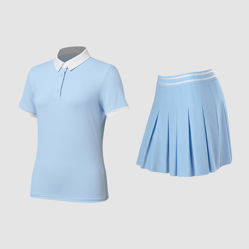 Wholesale Women's POLO Short Sleeve Pleated Skirt Set – 2-Piece Golf Tennis Athletic Outfit