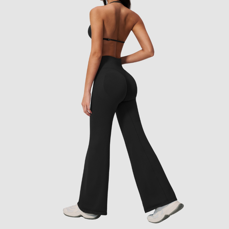 Wholesale Women's Sports Bra & Flare Pants Set – Seamless Yoga Activewear