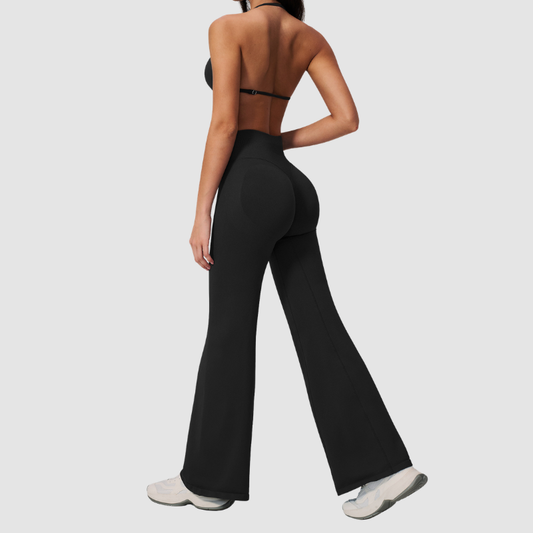 Wholesale Women's Sports Bra & Flare Pants Set – Seamless Yoga Activewear
