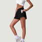 Wholesale Women's Quick-Dry Crossover Waist Running Shorts – Breathable Workout Gym Activewear
