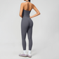 Wholesale Women's Cream-Feel Fleece Deep-V Halter Neck Tank Top & Leggings Set