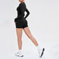 Wholesale solid color long-sleeved top + shorts