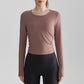 Slimming Round Neck Long-Sleeve Yoga Top