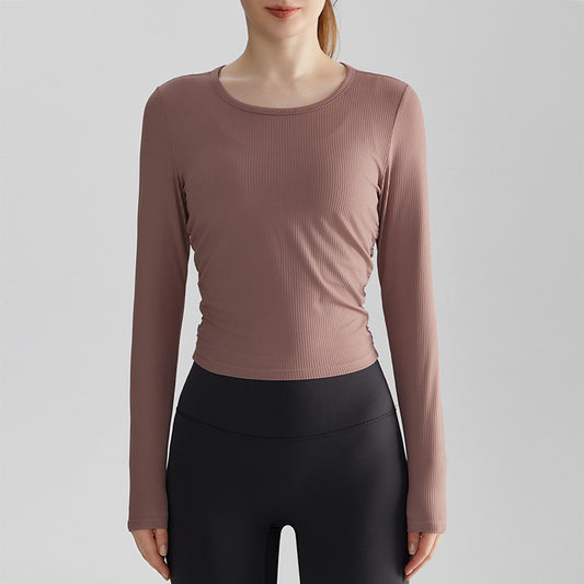 Wholesale Slimming Round Neck Long-Sleeve Yoga | Wonderxfans bulk activewear