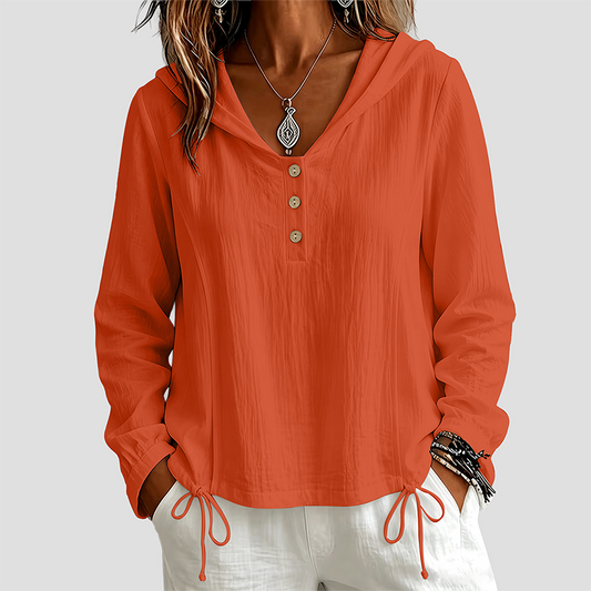 Wholesale Women's Fashion Casual Button Hooded Long Sleeve Shirt – European style fashion casual shirt