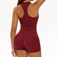 Racerback Sports top + High-waisted shorts 2-Piece Set