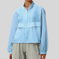 Women's Outdoor Windbreaker Loose Casual Yoga Jacket with Stand Collar