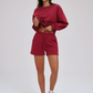 Wholesale loose round neck sweatshirt + loose shorts