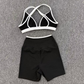Wholesale Colorblock Detachable Hem Yoga Set Sports Bra & Short – Quick-Dry Activewear
