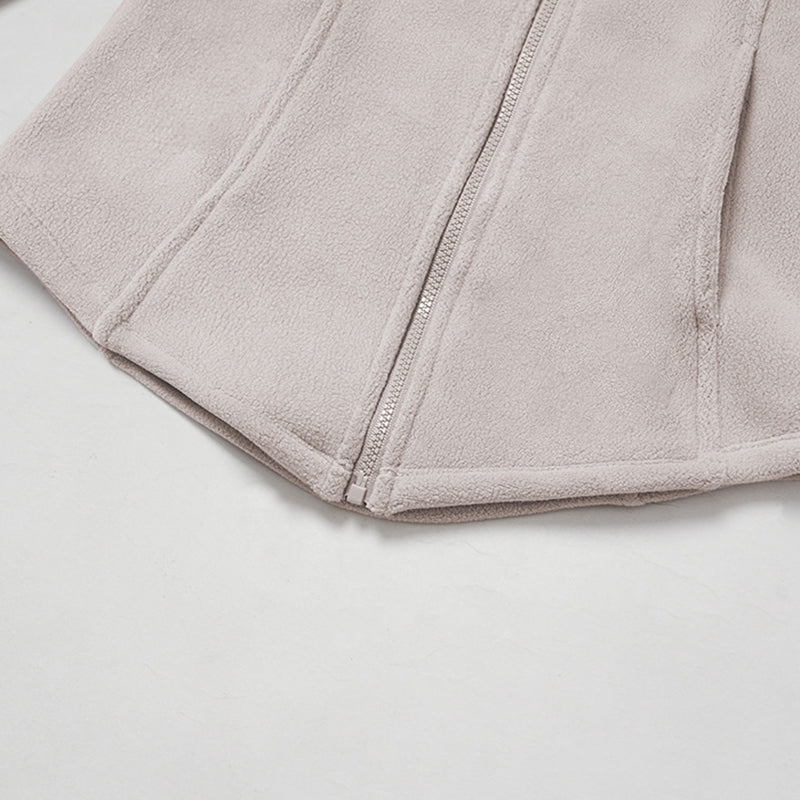 Shearling outdoor high-neck slim-fit warm jacket