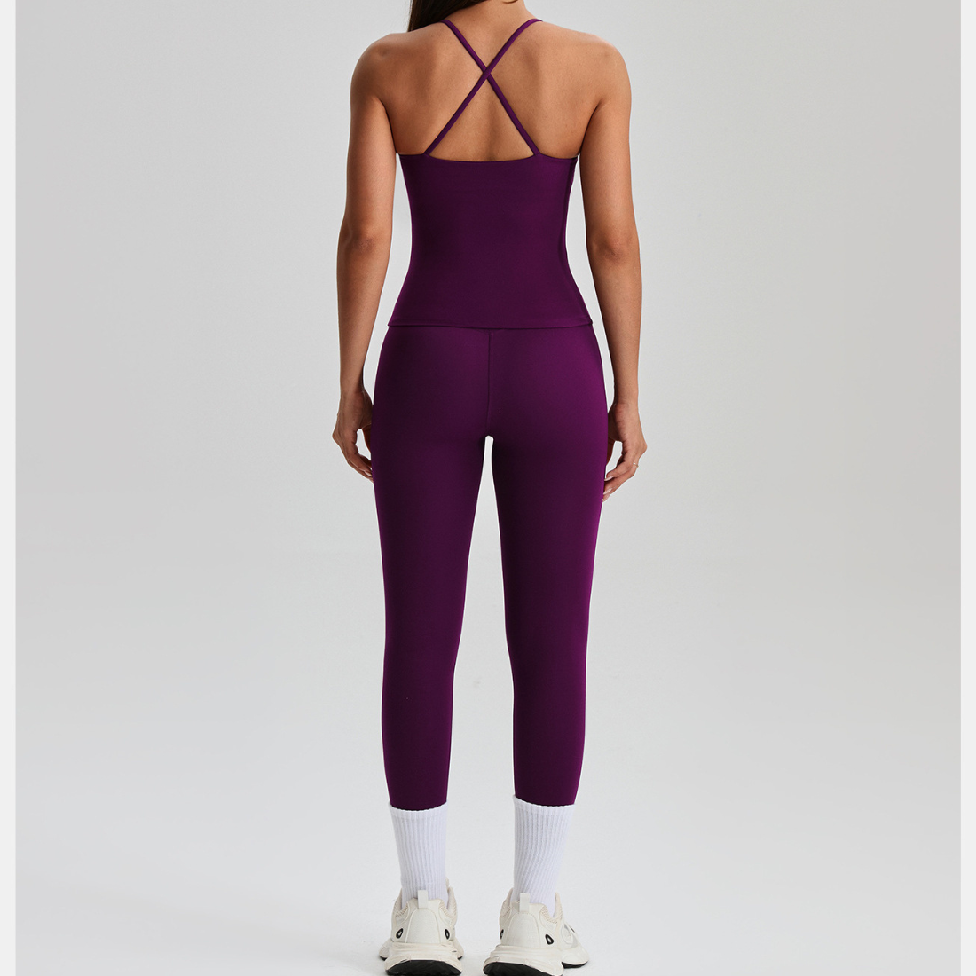 Women's Activewear Padded Sleeveless Top & Straight-Leg Pants Yoga Set