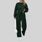 Wholesale Women's Long Sleeve Knit Sweatshirt & Wide-Leg Pants Set