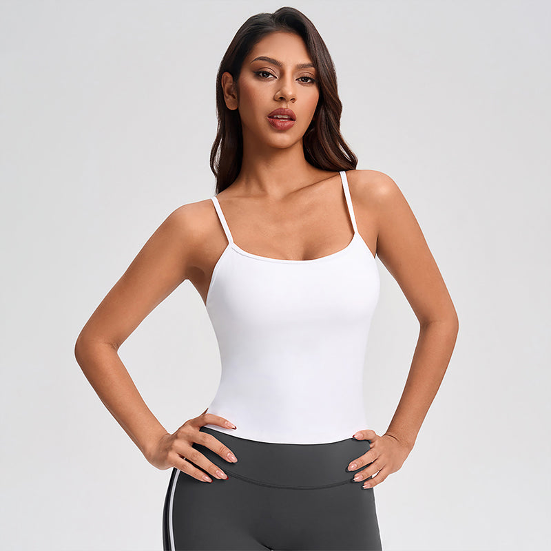 Wholesale contrasting color open-back tank tops