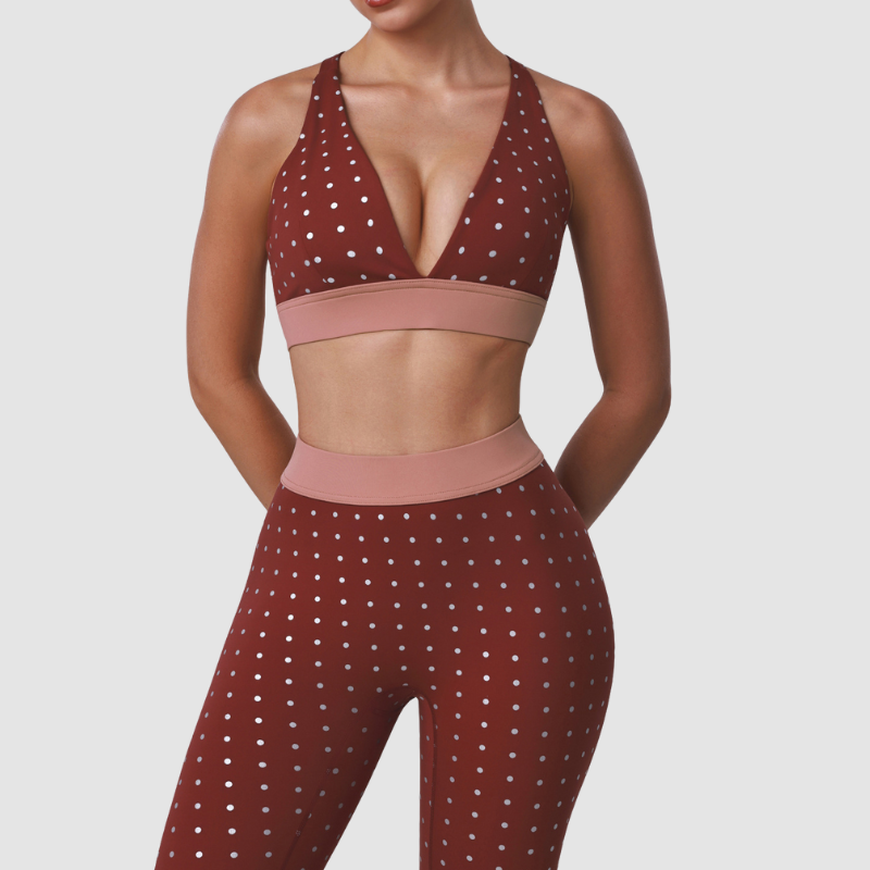 Wholesale printed polka dot bra + leggings