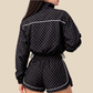 Wholesale Women's Activewear Stand-Collar Zip Jacket & Hip-Lift Shorts Two-Piece Set