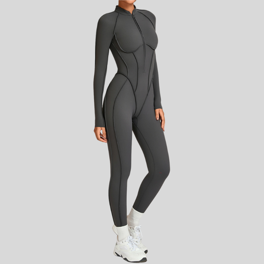 Wholesale Stand-up collar zipper jumpuit | Wonderxfans bulk activewear