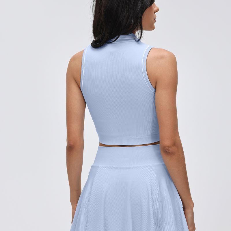 Wholesale POLO collar contrasting color yoga top