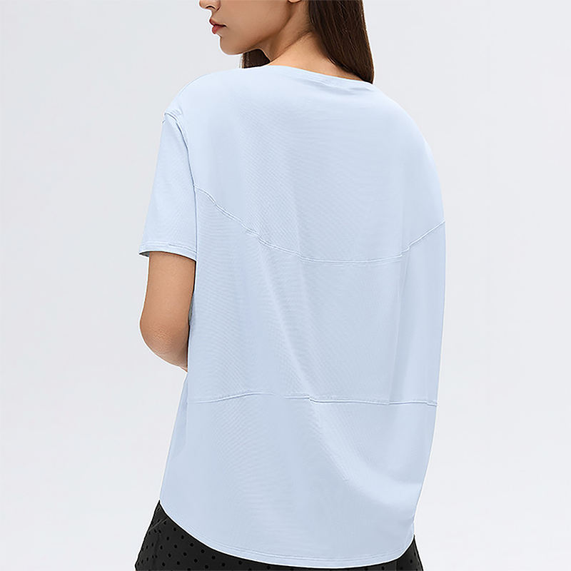 Wholesale Thin Loose Short-Sleeve T-Shirt Yoga Cover-Up