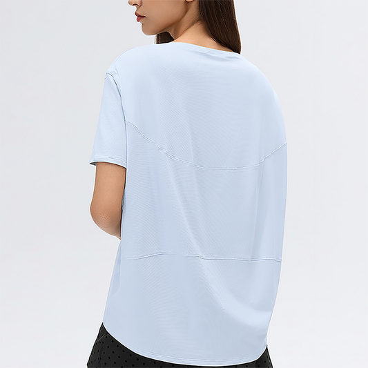 Wholesale Thin Loose Short-Sleeve T-Shirt Yoga Cover-Up