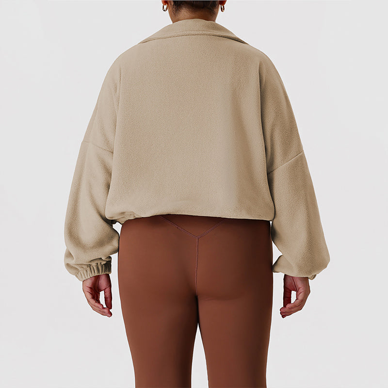 Wholesale plus-size loose-fitting fleece jacket