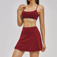 Naked and beautiful back bra+anti glass two-piece tennis skirt 2-piece set