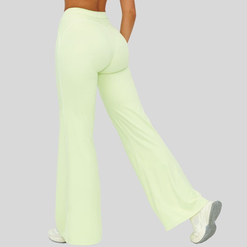 High-waisted contrasting loose wide-leg pants