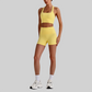 Wholesale Cross-Back Sports Bra & High-Waist Biker Shorts Set – Naked-Feel Quick-Dry Yoga 2-Piece