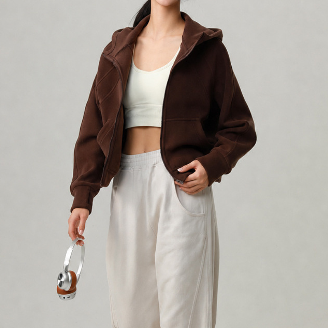 Women's Activewear Hooded Fleece Sports Jacket Hoodie