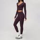 Wholesale Women's Cream-Feel Fleece Long Sleeve Top & High-Waist Leggings Set