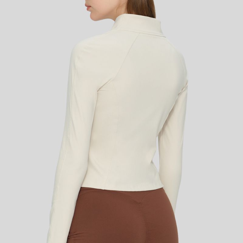 Stand-up collar fleece-lined warm coat