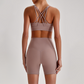 Wholesale Women's Quick-Dry Naked Feel Vest+Fitted Biker Shorts Yoga Set