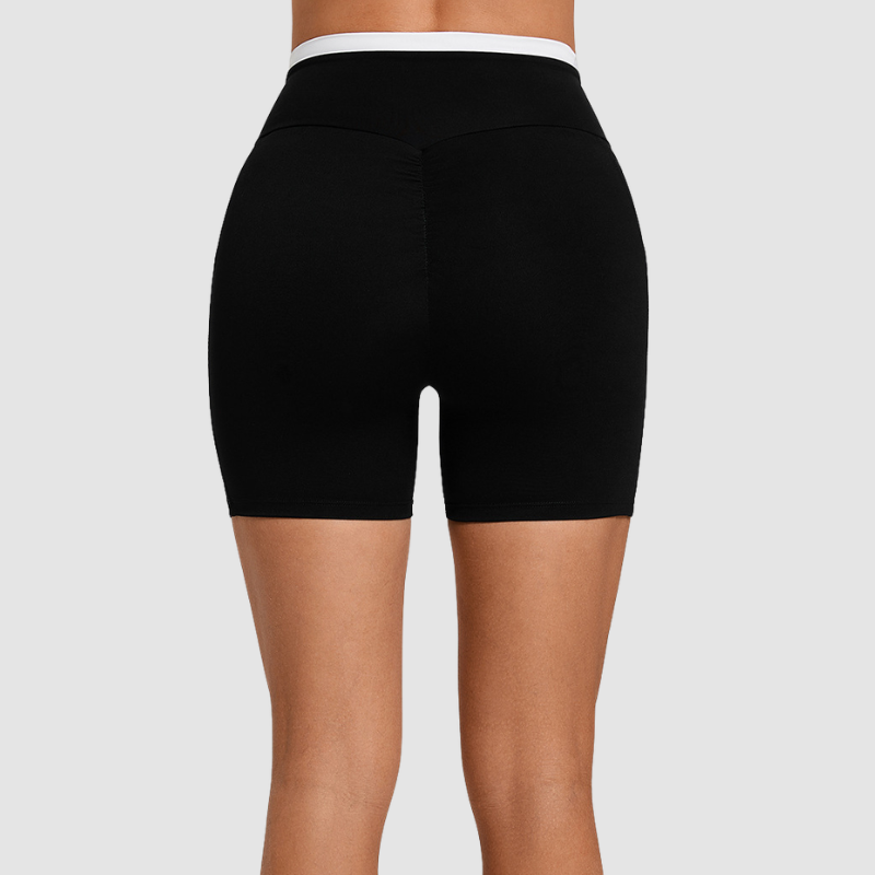 Wholesale Color-Block High-Waisted Cross-Waistband Shorts | Wonderxfans bulk activewear