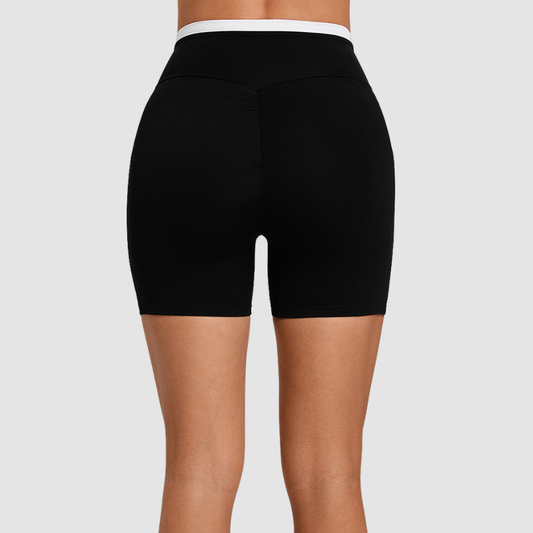 Wholesale Color-Block High-Waisted Cross-Waistband Shorts | Wonderxfans bulk activewear