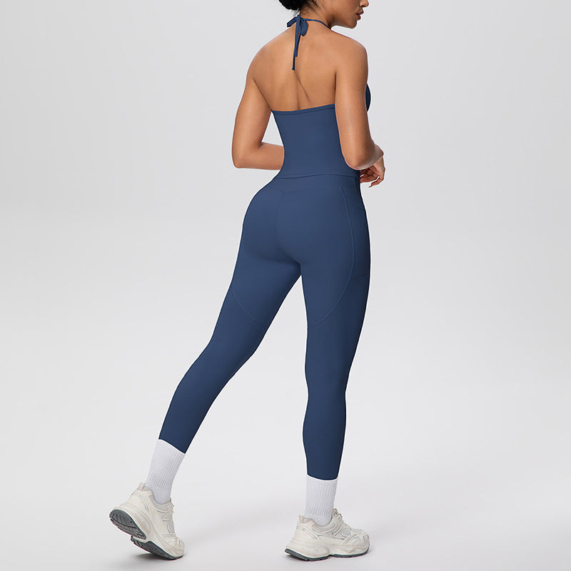 Wholesale backless tank top + pocket leggings