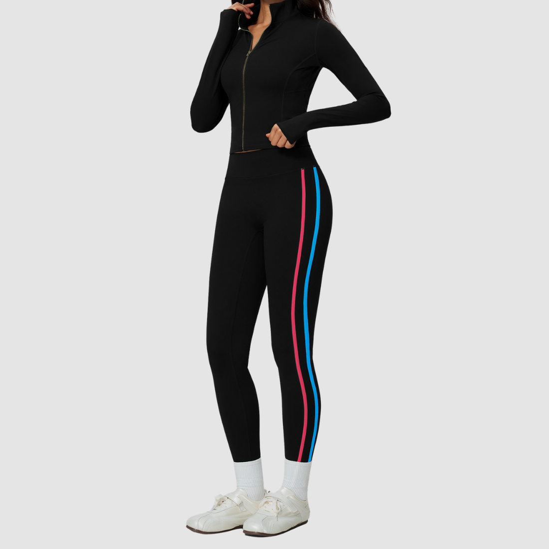 Wholesale Women's Stand-Collar Jacket & Jogger Pants Yoga Set
