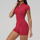Stand-up collar zipper hip-lifting bodysuit
