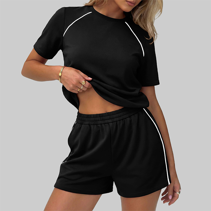 Wholesale Women's Short Sleeve T-Shirt & Shorts Casual Athletic Set