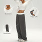 Women's cropped top + contrasting color loose-fitting sweatpants 2-piece set