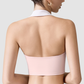 Wholesale Women's Contrast Collar Sports Bra – Fixed Cup POLO Collar Fitness Yoga Bra