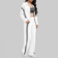 Wholesale Women's Side Stripe Long Sleeve Sweatshirt & Jogger Pants Set