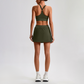 Wholesale Naked-Feel Sports Bra & Pleated Tennis Skirt Set – Quick-Dry Athletic 2-Piece with Built-In Shorts