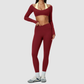 Wholesale Women's Brushed Long-Sleeve Top + Leggings Sports Set